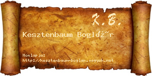 Kesztenbaum Boglár névjegykártya